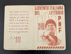 Tessera politica Gioventù italiana del Littorio PNF - Picture 1 of 2