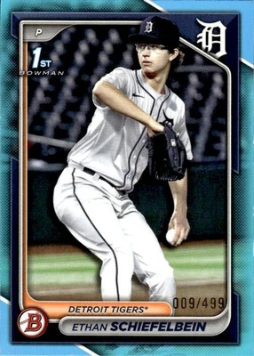 2024 Bowman Draft #BD-7 Ethan Schiefelbein Sky Blue #/499 - Image 1 of 2