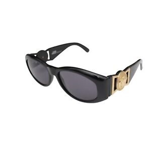 Gianni Versace Sunglasses Black Gold Medusa Vintage Mod 424 Col 852