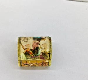 Vintage Original Jewelrys Gifts Box Womens Hand Painted On Bone Handmade Decor - Picture 1 of 7