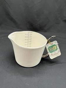 The Bake Shop Holiday Ceramic White Silver Handle Measuring Cup NWT - Picture 1 of 12