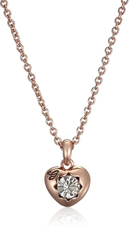 GUESS Collana per donna in acciaio rosa con ciondolo cuore e cristallo UBN51421 - Immagine 1 di 1