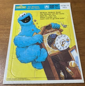 Vintage 1989 Cookie Monster Sesame Street Frame Tray Muppets Puzzle - Picture 1 of 1