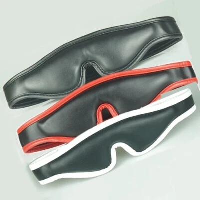 Leather Eye Cover Mask Blocks Out Light,Thick Padding Interior Blindfold,,BDSM  - Image 1 of 4