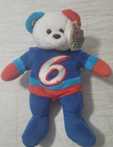 New 1999 Mark Martin #6 Nascar Team Speed Bears Vintage 90s Bean Bag Plush NWT Cover