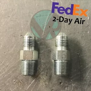 2 Steel Adapter Fittings 1/8 NPT (National pipe thread) to -3AN - Picture 1 of 3