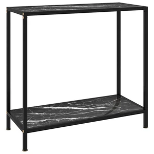 Console Table Black Tempered glass, powder-coated steel vidaXL - Picture 1 of 6