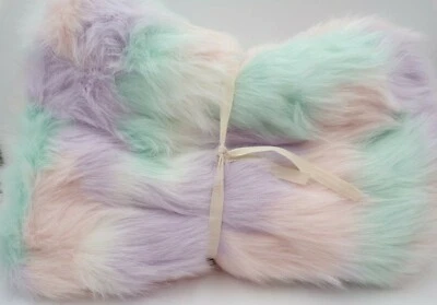 Pottery Barn Teen Rainbow Unicorn Faux Fur Bean Bag Slipcover 41" Large #1 - Image 1 of 4