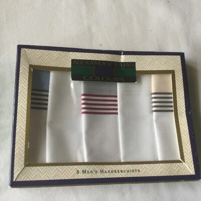 5 pañuelos para hombre de Alexander Julian colores 100 % algodón - nuevos en paquete Foto 1 de 3