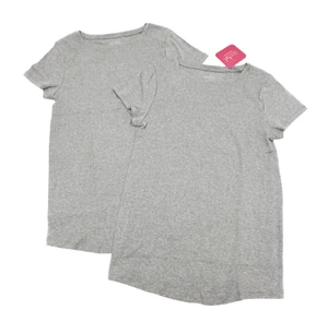 Isabel Maternity Womens Size L Short Sleeve Basic T-Shirt Gray (2 Pack) - Picture 1 of 9