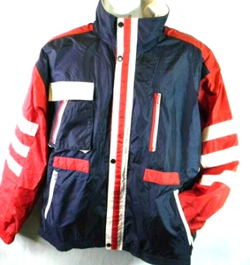 Wilson Rain Windbreaker Jacket Sz XL 3 stripe Colorblock Streetwear Vintage - Picture 1 of 10