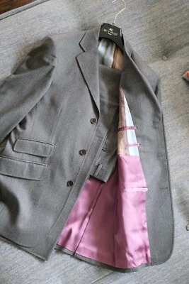 Traje de lana de franela gris liso calce regular Etro impecable hecho en Italia EE. UU. 38 UE 48 Foto 1 de 4