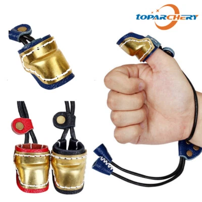 Archery Thumb Ring Genuine Leather + Brass Thumb Finger Guard Protector Gear - Image 1 of 4