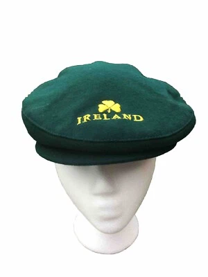 Gorra plana tradicional irlandesa sombrero verde trébol irlandés trébol lana bendición interior Foto 1 de 4
