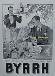 PUBLICITE BYRRH JALOUSIE JACQUES CHERI M'AIMEZ VOUS AMOUR DE 1935 FRENCH AD PUB - Imagen 1 de 1