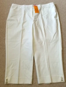 NWT Womens Pants-RUBY RD.-soft white cotton stretch "Martinique" capri-22W - Picture 1 of 6