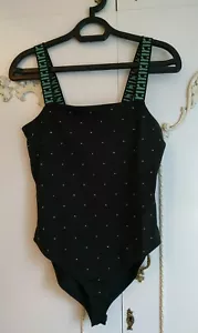 River Island schwarz schillernd Diamanten Stretch Body Turnanzug neu mit Etikett Größe UK 8 - Bild 1 von 6