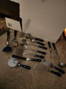 14 Brand New Pioneer Woman Frontier Cobalt Blue Utensils! - Picture 1 of 8