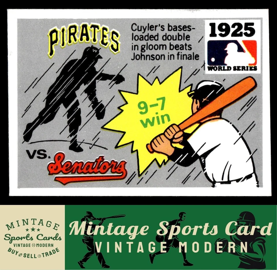 1971 Fleer Laughlin World Series Black - 1925 Pirates vs. Senators - Image 1 of 2