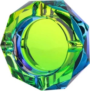 Crystal Ashtray Modern Living Room Ash Tray Holder Cigarettes Decor Tray Colo... - Picture 1 of 6