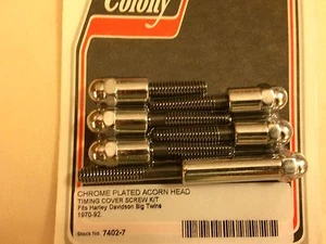 big twin 1970-1992 gear case screws acorn head chrome (ex. 87/L DYNA) USA - Picture 1 of 2