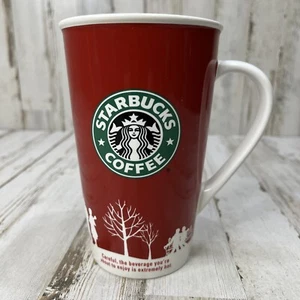 Taza de café alta roja blanca Starbucks 2006 Navidad Invierno Vacaciones 16 oz OSC - Imagen 1 de 6