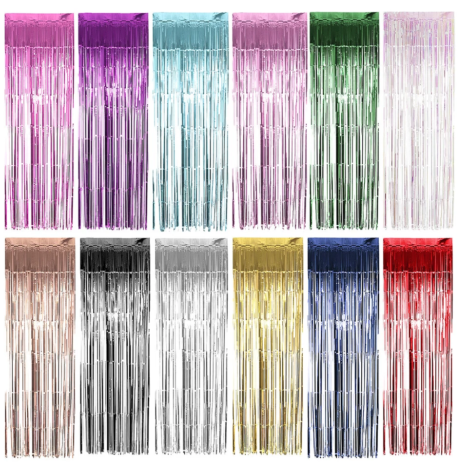 SPARKLES PARTYWARE 2.5m Foil Door Curtain Metallic Tinsel Shimmer Wedding Birthday Party Decoration