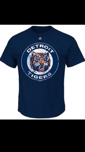 Majestic MLB Detroit Tigers Cooperstown Tee Shirt men's Navy - Picture 1 of 1