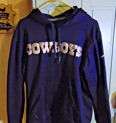 Nike Dallas Cowboys Mens Hoodie Large Blue NFL Football Pockets Adult Therma Fit Cover