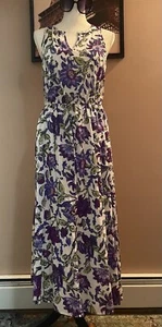 J Jill Maxikleid Blumenmuster ärmellos Baumwolle gefüttert. Kleine Zierliche. Nagelneu. - Bild 1 von 15