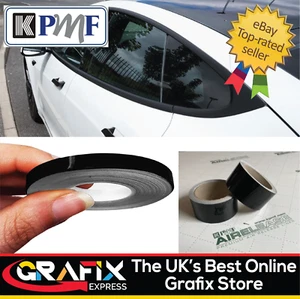 Nastro cromato nero lucido 50 mm x 25 metri avvolgimento rotolo vinile avvolgimento flusso d'aria KPMF - Foto 1 di 7