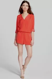 NWT TROUVE *RARE* RED BLOOM WRAP STYLE SHORTS ROMPER XXS (00 0) - Picture 1 of 6