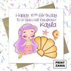 Personalised Girls Mermaid Birthday Card Children Kids Daughter Niece Sister K