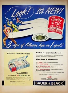 1949 Curity 3-Cut Medical Adhesive Tape Vintage Print Ad 1940s First Aid Kit - Picture 1 of 1