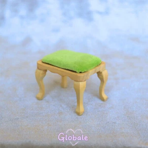 Maßstab 1:12 Puppenhaus Miniatur Hocker Holz Grün Kissen Möbel Zubehör Möbel - Bild 1 von 8