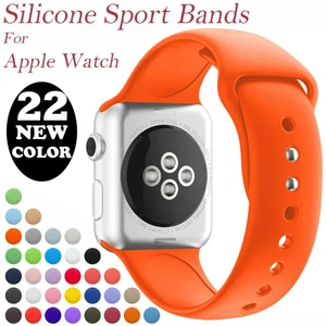 Für Apple Watch Serie 7 6 5 4 3 38-44-45mm Silikon Sportbandgürtel Ersatzarmband - Afbeelding 1 van 65