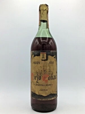 RARE & ANCIENNE BOUTEILLE DE  VIEUX COGNAC - VIEJO COÑAC SOLERA ANNÉE 1808  - Photo 1/3