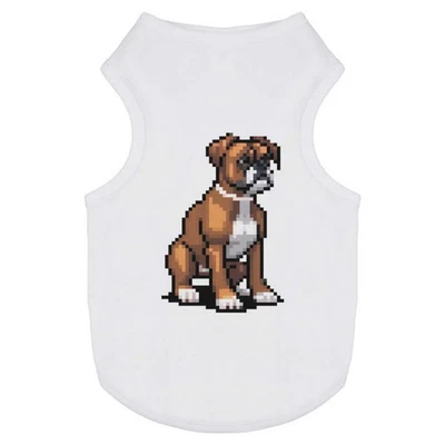 'Pixel Art Boxer Dog' Pet Dog / Cat T-Shirt (PT044005) - Image 1 of 4