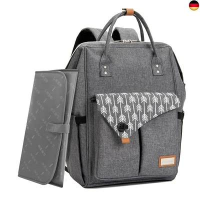 BESUCHE DEN LEKEBABY-STORE Lekebaby Baby Wickelrucksack Wickeltasche mit Wickelunterlage Multifunktional