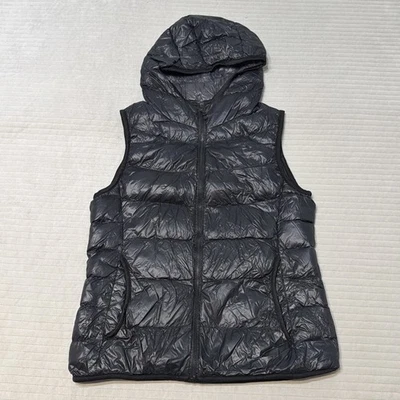Chaleco Uniqlo Mujer S Negro Ultra Ligero Abajo Puffer Cremallera Completa Acolchado Bolsillos Simulados Foto 1 de 4