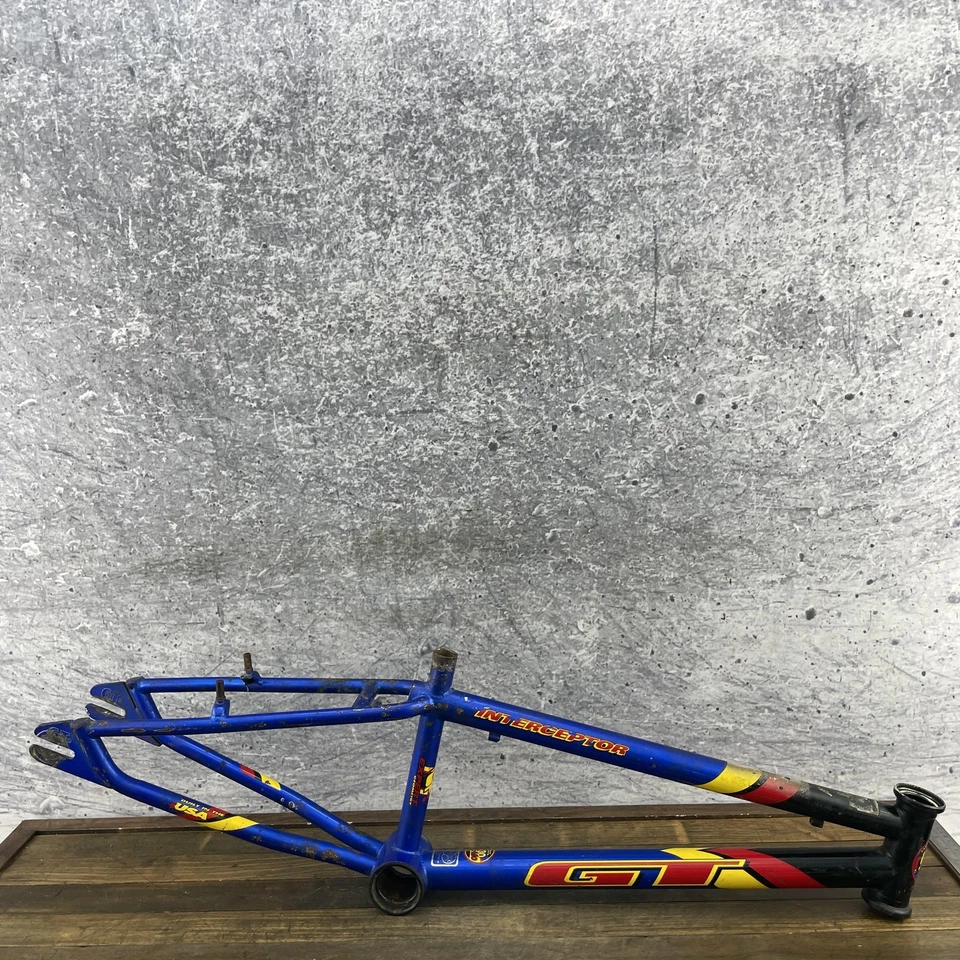 Vintage GT Racing Interceptor BMX Quadro 20 em Expert 4130 Desgaste Estampado Cromado - Imagem 1 de 4