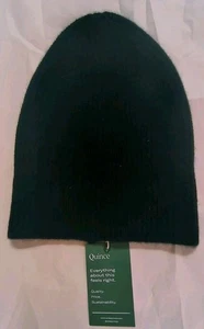 Quince 100% Cashmere Beanie Cap M/L Black Knitted Hat So Soft NWT Ribbed Luxury - Picture 1 of 6