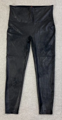 Spanx Faux Leather Leggings Women's Size 2X Black Pull On Shaping - Image 1 of 4