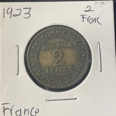 Moneda francesa de 2 francos 1923 cámaras de comercio de Francia, Foto 1 de 4