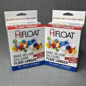 2 Ultra Hi-Float Balloon Solution & Pump Dispenser 5oz Treats 50 Helium Balloons - Picture 1 of 4