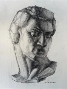 Audrey Skaling (New York 1912-2009) Portfolio of Six (6) Cubist Male Drawings - Bild 1 von 6