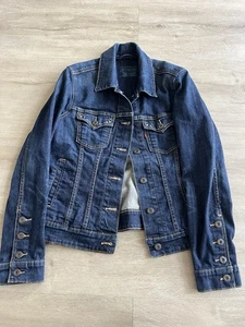 Women’s Levi Strauss Signature Denim Dark Blue Western Jean Jacket Size M - Picture 1 of 8