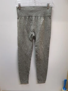 Gymshark Womens Vital Seamless Leggings Khaki Marl Size Small Gray Green - Picture 1 of 5