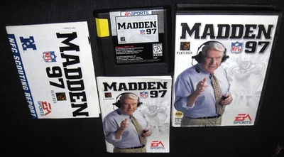 Madden NFL 97 (Sega Genesis, 1996) Complete in Box CIB w/ Scouting Report - Image 1 of 4