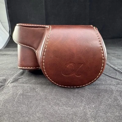 Sony Alpha OEM PU Leather Camera Case #5205 Reddish Brown Oxblood - Image 1 of 4